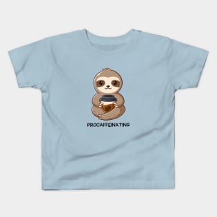 Procaffeinating | Procrastinator Coffee Pun Kids T-Shirt